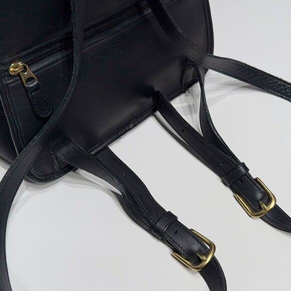 Vintage 90s Y2K Coach 9791 Black Leather Turn Lock Day Bag Backpack - Picture 10 of 16